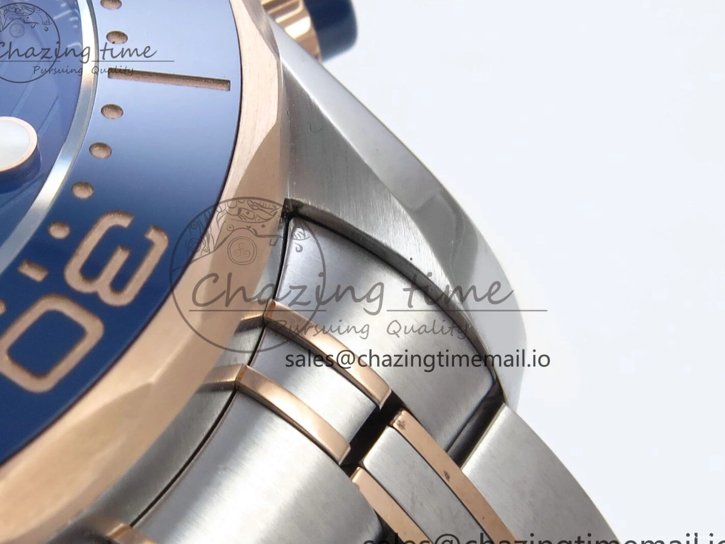 0131 Seamaster 300m Chrono SS RG OMF 1:1 Best Edition Blue Dial on SS RG Bracelet A Timeless 7686